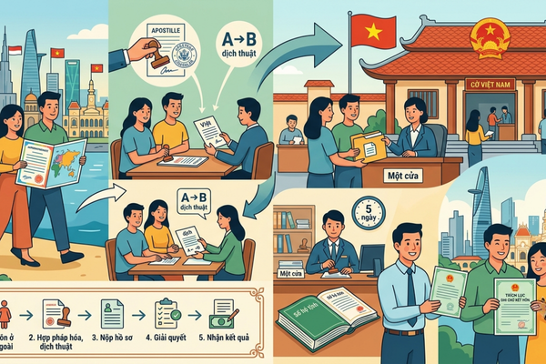 Ghi chú kết hôn tại Việt Nam đối với các trường hợp kết hôn ở nước ngoài