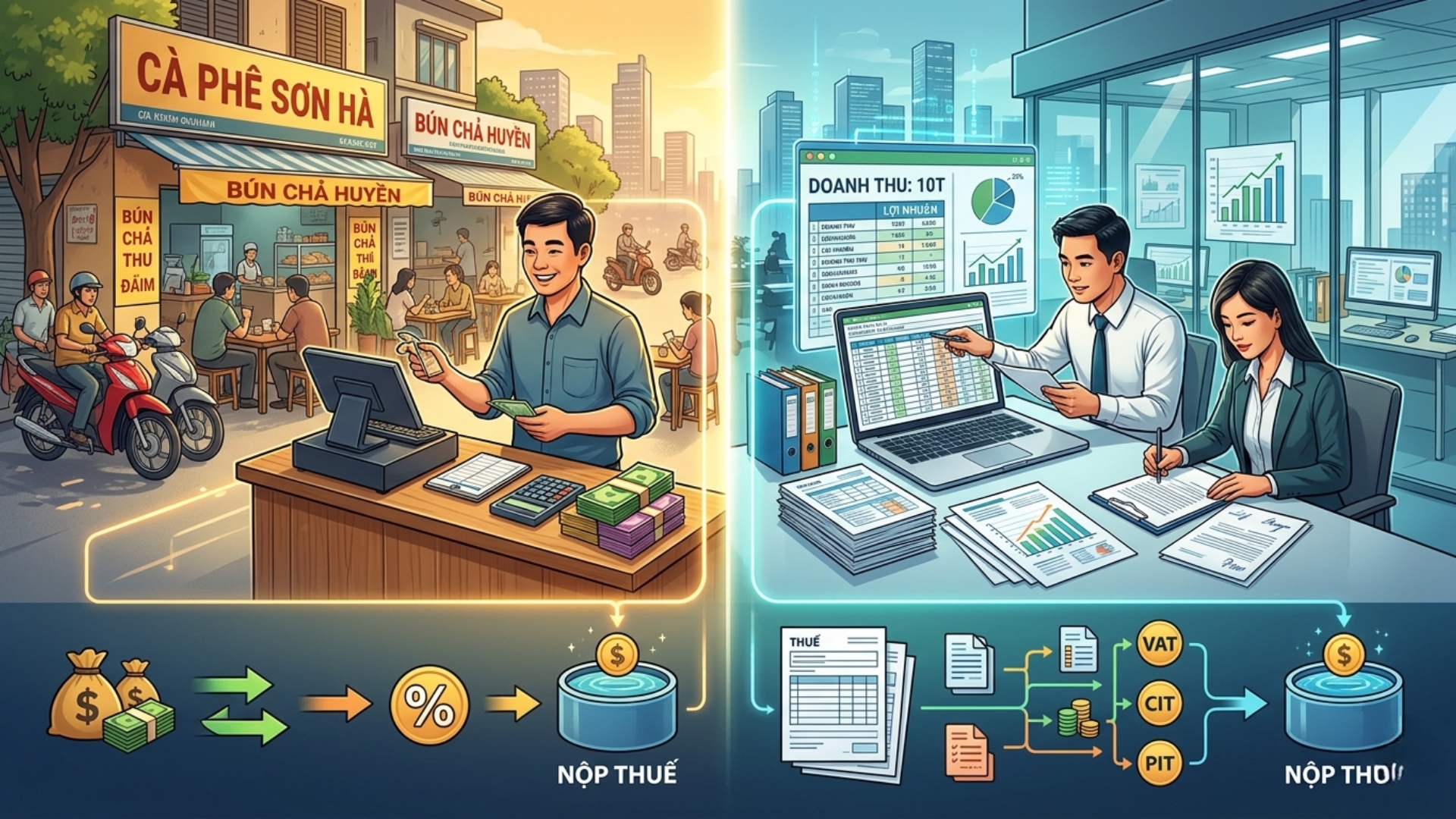 C&ugrave;ng doanh thu Hộ kinh doanh hay c&ocirc;ng ty sẽ c&oacute; lợi hơn về thuế? So s&aacute;nh chi tiết