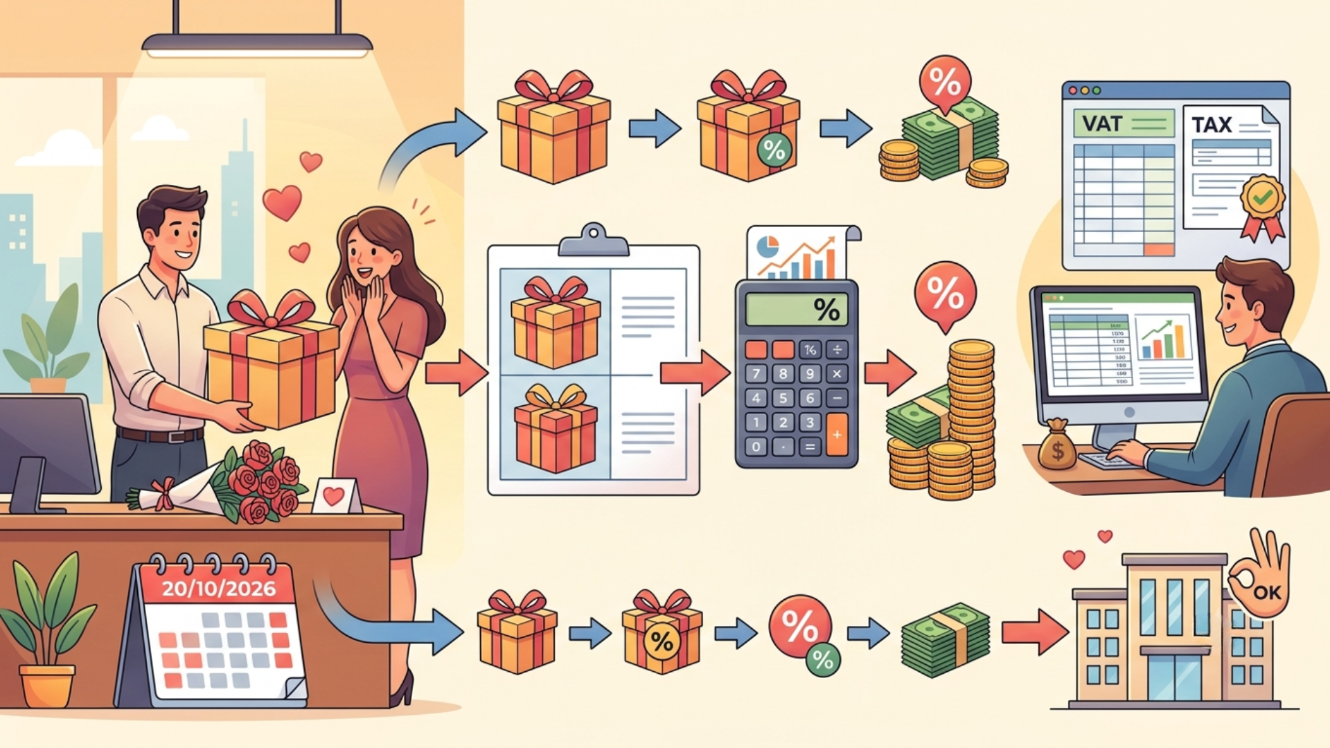 Gi&aacute; t&iacute;nh thuế GTGT đối với qu&agrave; tặng ng&agrave;y 20/10/2026 được x&aacute;c định như thế n&agrave;o?