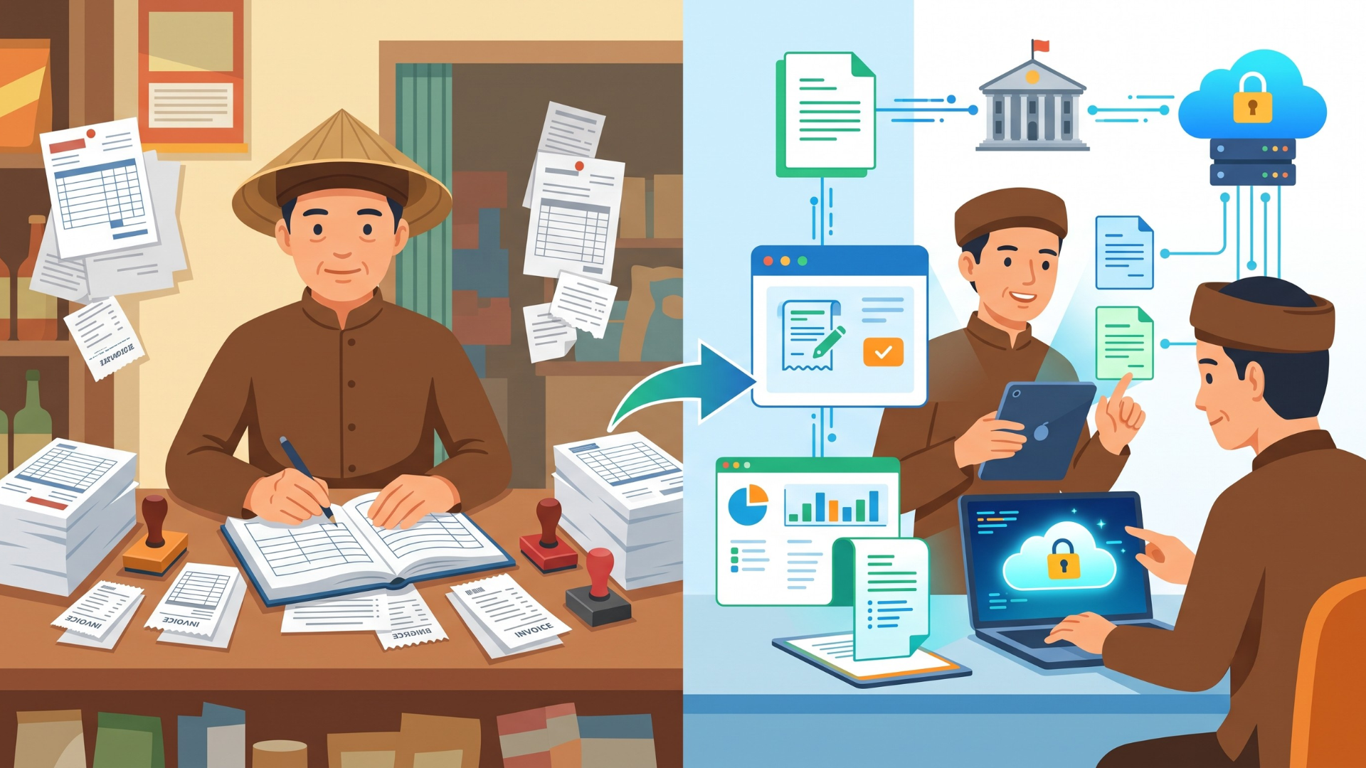 Hộ kinh Doanh c&oacute; được miễn ph&iacute; dịch vụ chứng từ điện tử từ 01/7/2026 kh&ocirc;ng?