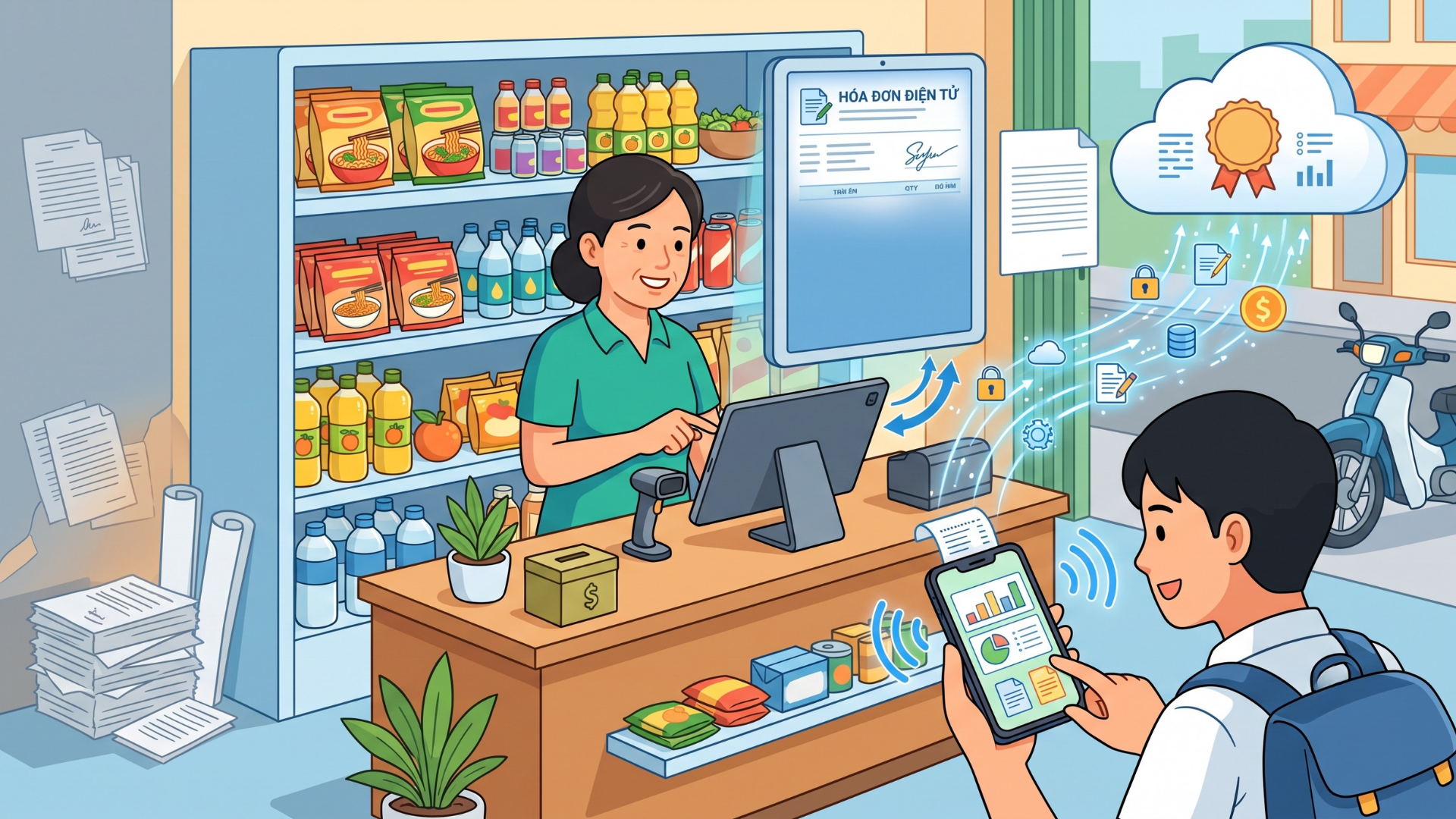Hộ kinh Doanh c&oacute; được miễn ph&iacute; dịch vụ chứng từ điện tử từ 01/7/2026 kh&ocirc;ng?