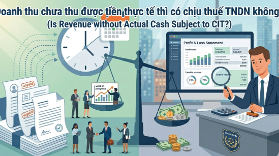 Doanh thu chưa thu được tiền thực tế thì có chịu thuế TNDN không?