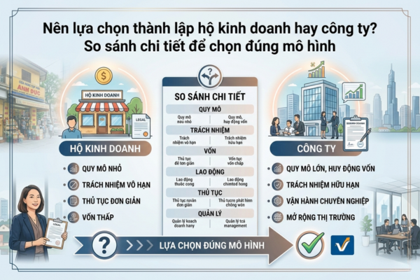 Nên thành lập hộ kinh doanh hay công ty? So sánh chi tiết để chọn đúng mô hình